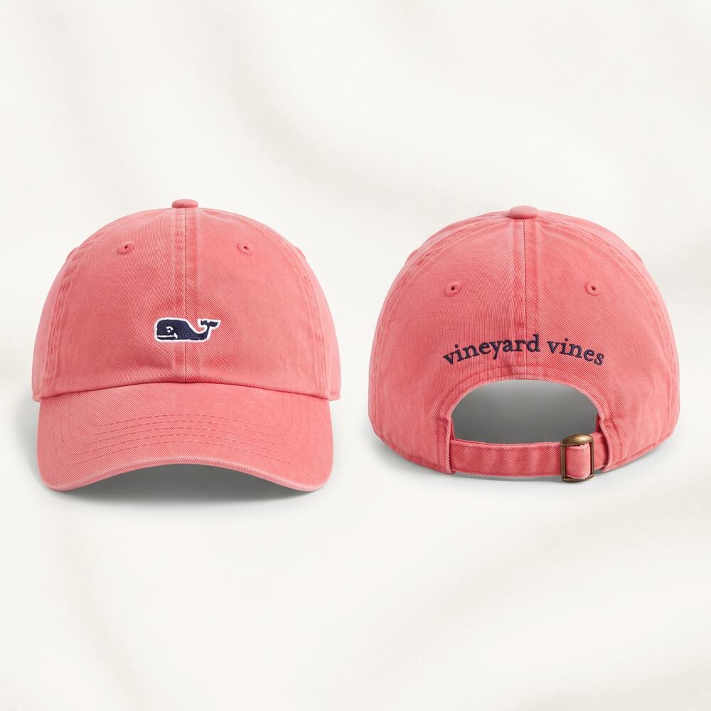 Vineyard Vines Mens OS Preppy Coastal Vacation Dad Hat Cap Whale Embroidered